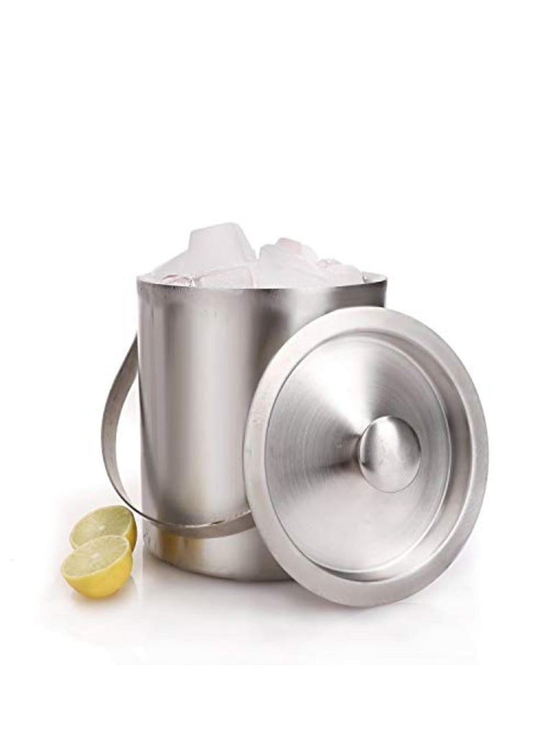 FINALITY finality Stainless Steel Double Walled Insulated Ice Bucket with Lid with Tong and U Peg Measure 1 Liter  - Image 2