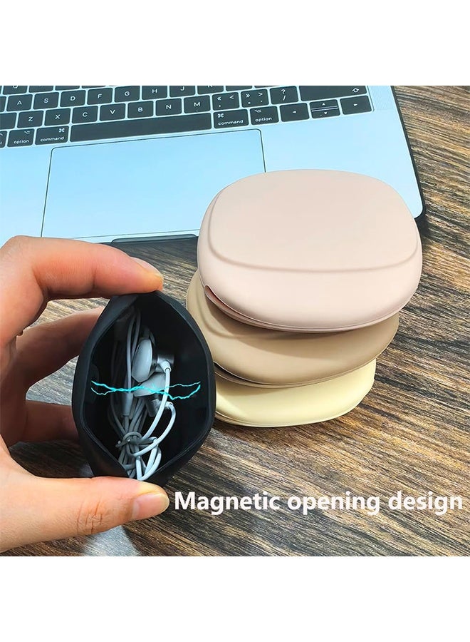 واي جيه سماعة رأس محمولة صندوق تخزين سماعة رأس سلك حماية حقيبة سماعة رأس تخزين حقيبة سوداء - Image 3