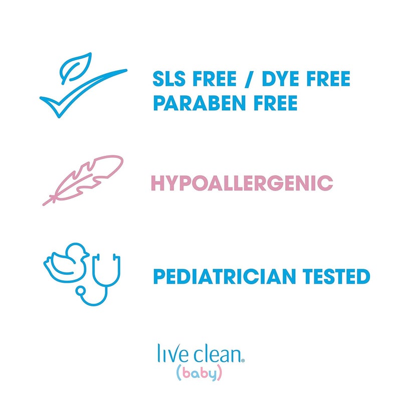 Live Clean Baby TEARLESS SHAMPOO WASH Organic Eco Friendly 750 ml 25 fl oz - Image 4