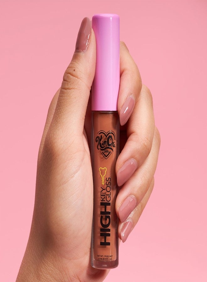 Kimchi Chic Beauty High Key Gloss, High-Shine Lip Gloss Helps Illuminate Your Look and Face, Non-Sticky, Nude With Rich Soft Brown Undertone, 17 Earthy, 3.5ml - Image 4