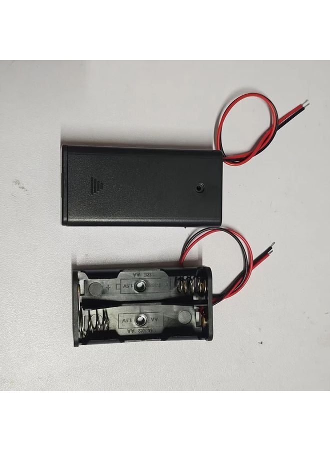 2 Sections Battery Storage Box No 5 With Lid And Wire Household Battery Holder Case - Image 2