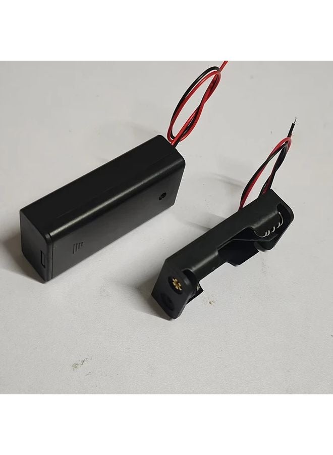 2 Sections Battery Storage Box No 5 With Lid And Wire Household Battery Holder Case - Image 1