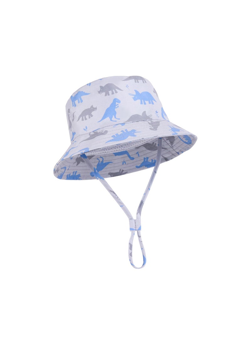 KASTWAVE Baby Boy Sun Hat, Summer Sun Protective Kids Beach Hats Wide Brim, UPF 50+ Outdoor Camping Hat for Boys Girls, Cute Dinosaur Adjustable Bucket Cap for Kids 4-6 Years - Image 1