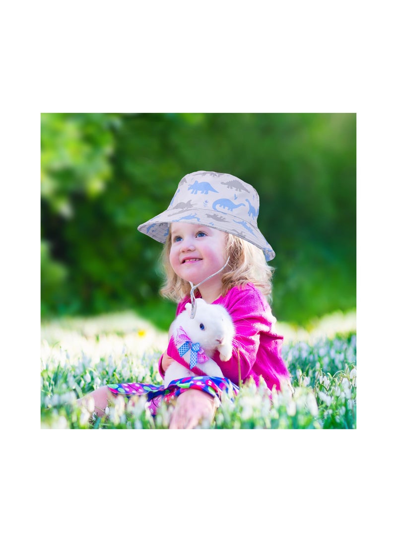 KASTWAVE Baby Boy Sun Hat, Summer Sun Protective Kids Beach Hats Wide Brim, UPF 50+ Outdoor Camping Hat for Boys Girls, Cute Dinosaur Adjustable Bucket Cap for Kids 4-6 Years - Image 5