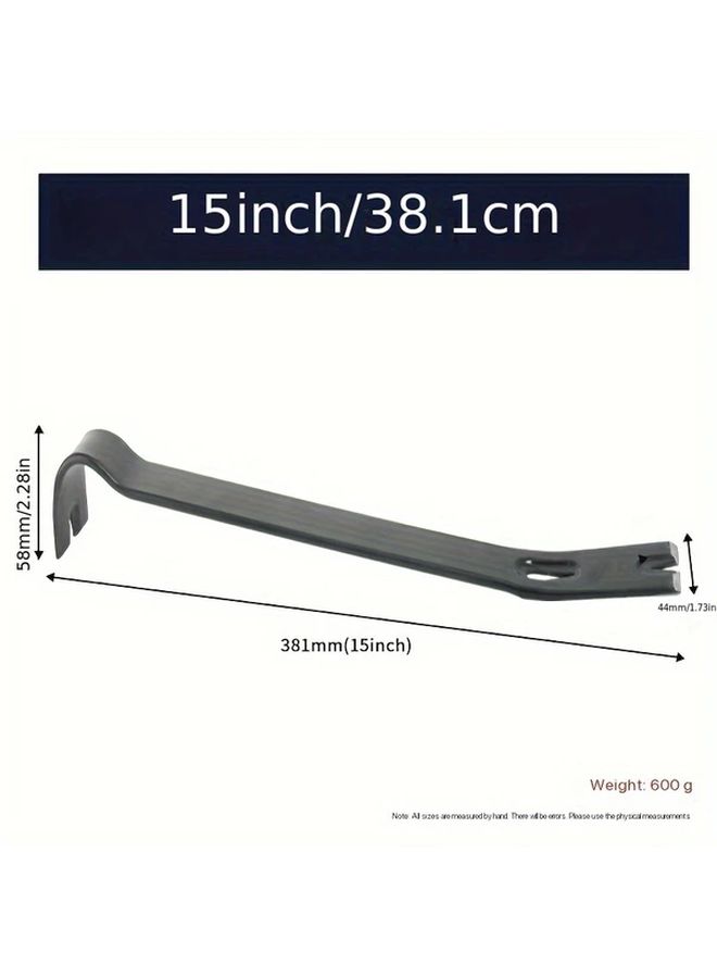 Heavy Duty 15 Inch Flat Pry Bar Nail Puller Claw Bar Forged Steel Utility Tool - Image 3
