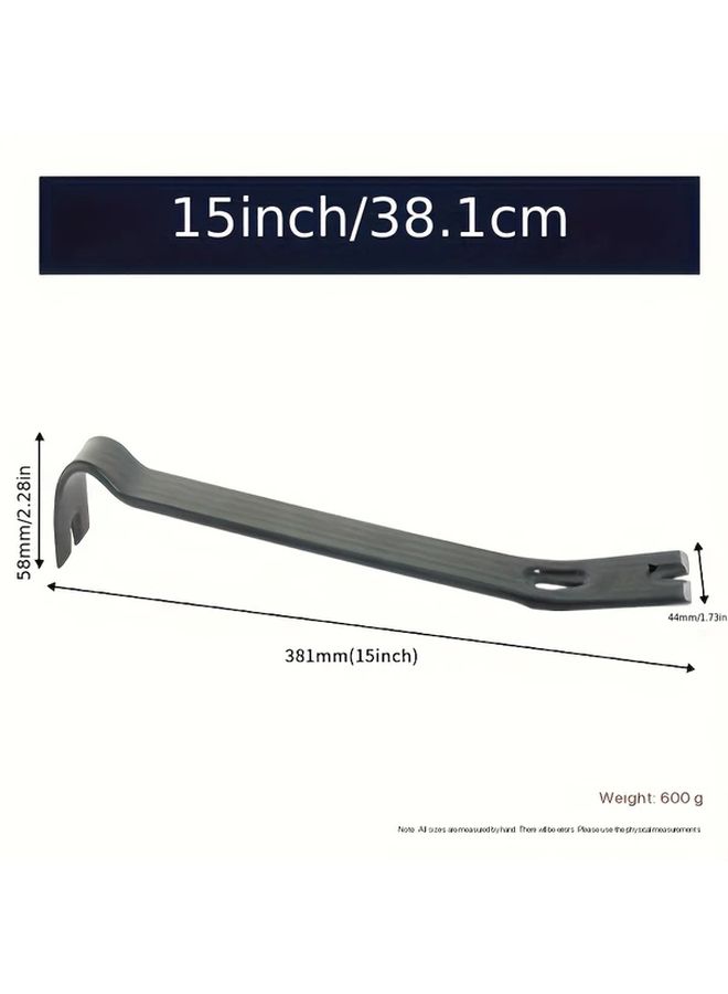 Heavy Duty 15 Inch Flat Pry Bar Nail Puller Claw Bar Forged Steel Utility Tool - Image 1