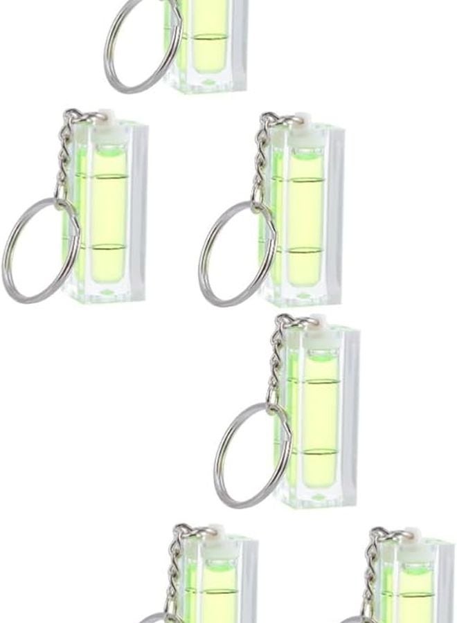 Mikikit 6pcs Mini Bubble Level Keychain Pocket Spirit Level Tool for Home Office Projects - Image 1