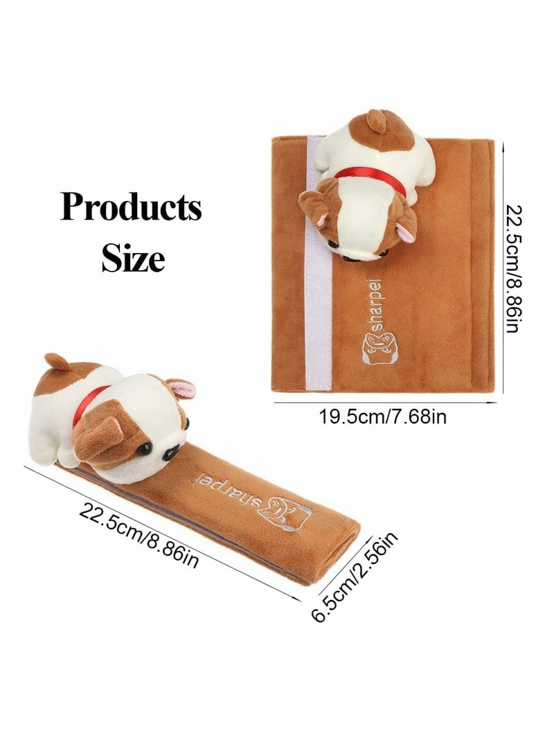 KASTWAVE 2 Pack Car Seat Belt Strap Adjuster for Kids with Plush Dog Kids Car Seat Belt Cover Soft Velour Pup Styling Seatbelt Shoulder Pad for Comfortable Driving - Image 2