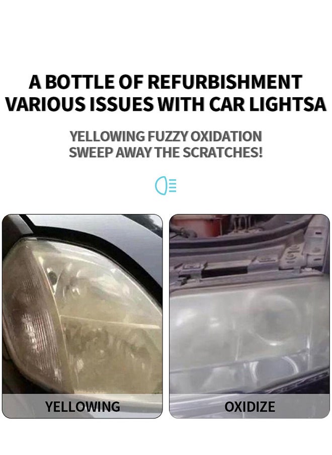 120ml Headlight Restore Polish for Cars Trucks SUVs RVs Motorcycles Removes Dullness Yellowing and Oxidation