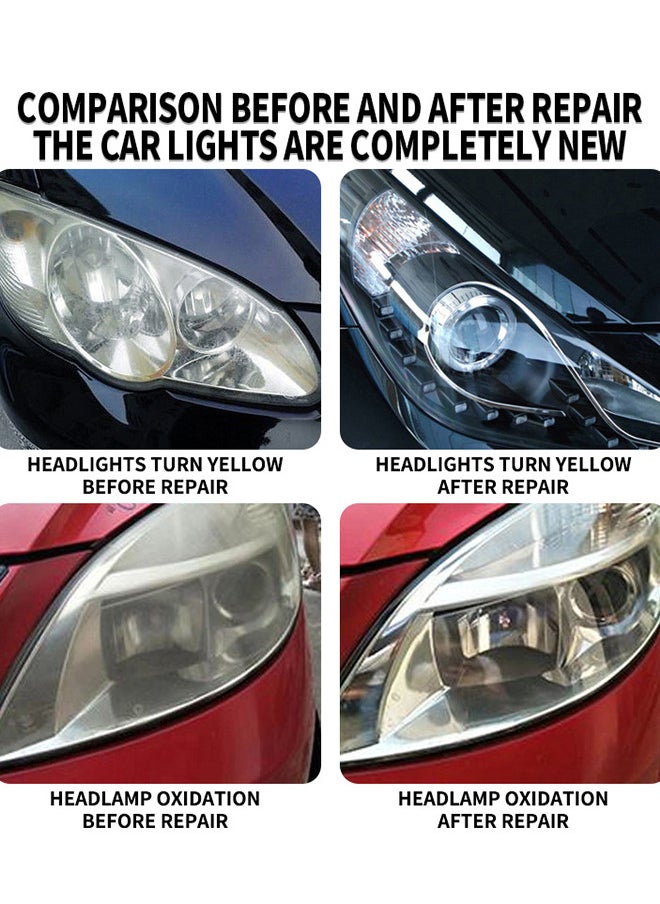 120ml Headlight Restore Polish for Cars Trucks SUVs RVs Motorcycles Removes Dullness Yellowing and Oxidation