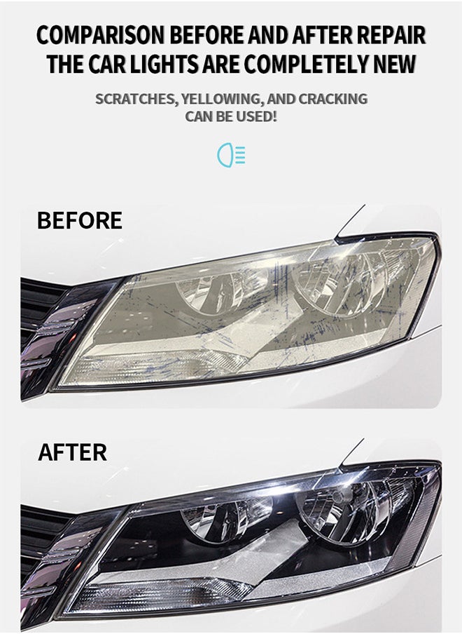120ml Headlight Restore Polish for Cars Trucks SUVs RVs Motorcycles Removes Dullness Yellowing and Oxidation