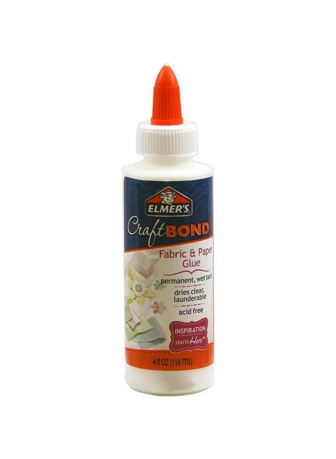 ELMER'S E431 Craft Bond Fabric and Paper Glue, 4 oz, Clear