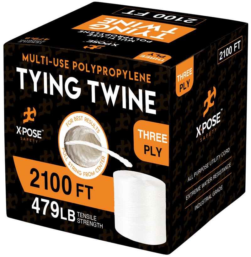 Polypropylene Tying Twine  3 Ply White Plastic Twine String 2100 Roll  Soft On Hands  Heavy Duty Outdoor  Indoor Tie Line