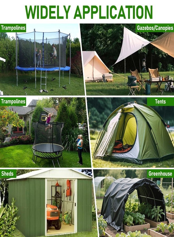 Ciyivak Ground Anchors Screw in - Heavy Duty Trampoline Anchors/Stakes for High Wind, 4 Pack Earth Anchor Kit with Straps and Wrenches for Swing Set, Trampolines, Shed, Mobile Home, Carport, Gazebo - Image 5