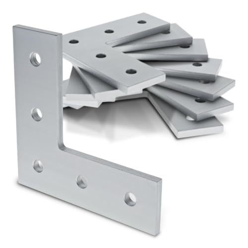 80/20 8020 4481 15 Series Aluminum 5 Hole L Flat Plate Bracket Straight Mounting Connector Bracket for 8020 T Slot Extruded Aluminum Extrusion Clear Anodize 10 - Image 1