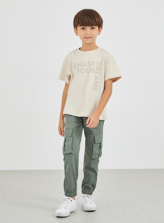 Styli Slogan Print Round Neck T-Shirt - Image 2