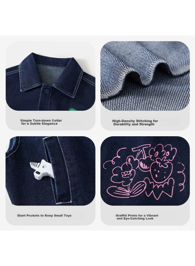 Mqdmini Kids Denim Vest Spring Fashion Stylish Versatile Soft Vest For Boys And Girls - Image 4