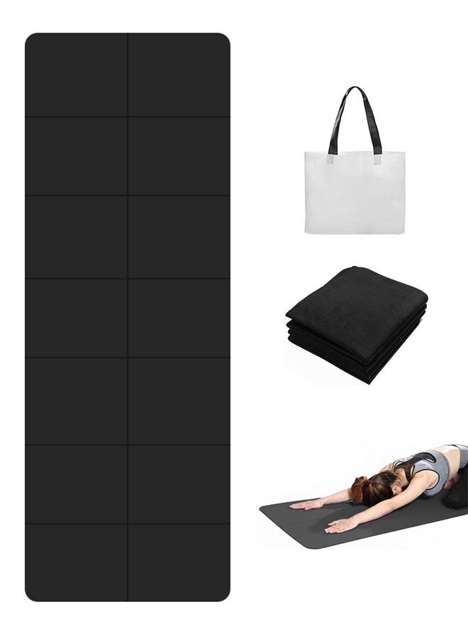 Generic Portable Yoga Mat Foldable Exercise Pad Pilates Fitness Training Mat Non-Slip Soft Elastic Prayer Carpet Washable Fitness Equipment For Fitness, Yoga, Pilates, Rehabilitation Exercise,Gymnastics 183 x 61cm  - Image 1