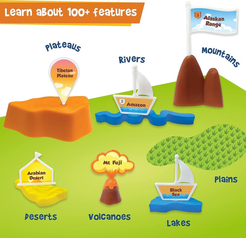 Mapology Physical Features | World Map for Kids | 3D Puzzles for Kids Ages 8-10 | Educational Toys for Kids 8-12 | Gifts for Boys & Girls 8-12 | Building Toys Gift For Birthday and Christmas - Image 4