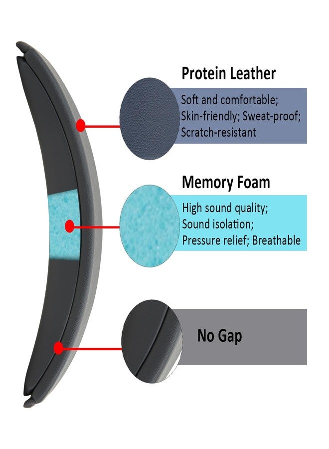 EARROCK Headband Pad for Bose QuietComfort 45 QC35 QC35II QC45 Headphones with Protein Leather and Memory Foam (Black) - Image 5