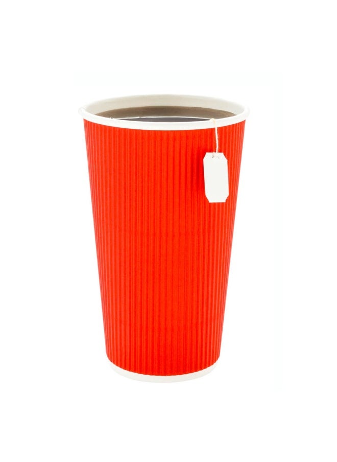 Restaurantware Restaurantware 16 Ounce Ripple Wall Disposable Coffee Cups, 500 Insulated Red Paper Tumblers with Rolled Rim Design, Lids Sold Separately for Hot Drinks like Tea, Hot Chocolate, and More  - Image 2