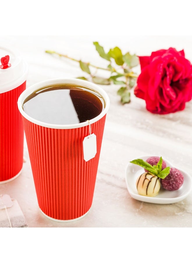Restaurantware Restaurantware 16 Ounce Ripple Wall Disposable Coffee Cups, 500 Insulated Red Paper Tumblers with Rolled Rim Design, Lids Sold Separately for Hot Drinks like Tea, Hot Chocolate, and More  - Image 3
