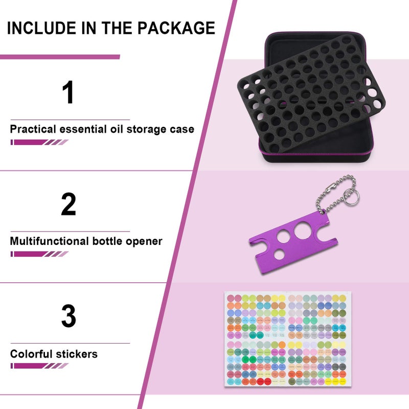Canboc Essential Oil Storage Holder Organizer Carrying Case, Essential Oils Box Holds 70 Bottles 5ml 10ml 15ml 20ml Bottle for doTerra, Young Living Oils, Essential Oil Bag with Labels & Bottle Opener - Image 3
