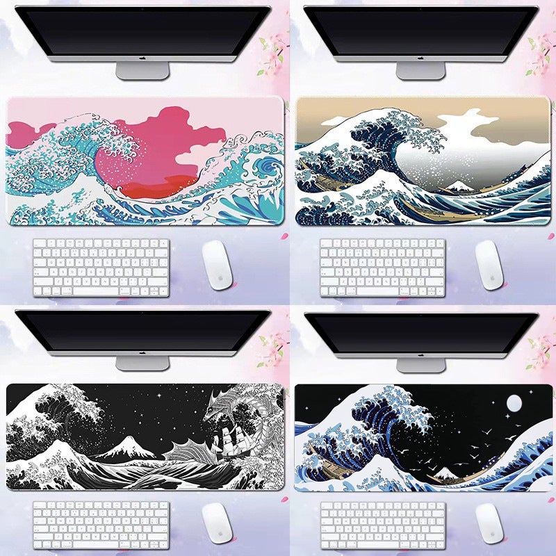 Wave Mouse Pad Advertising Game Keyboard Pad Desk Pad Enlarged And Thickeneded Spot Can Be Added With Logo - Image 2