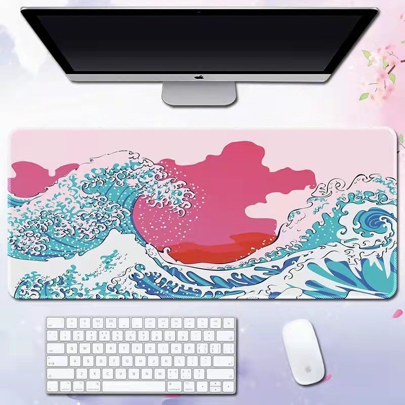 Wave Mouse Pad Advertising Game Keyboard Pad Desk Pad Enlarged And Thickeneded Spot Can Be Added With Logo - Image 3