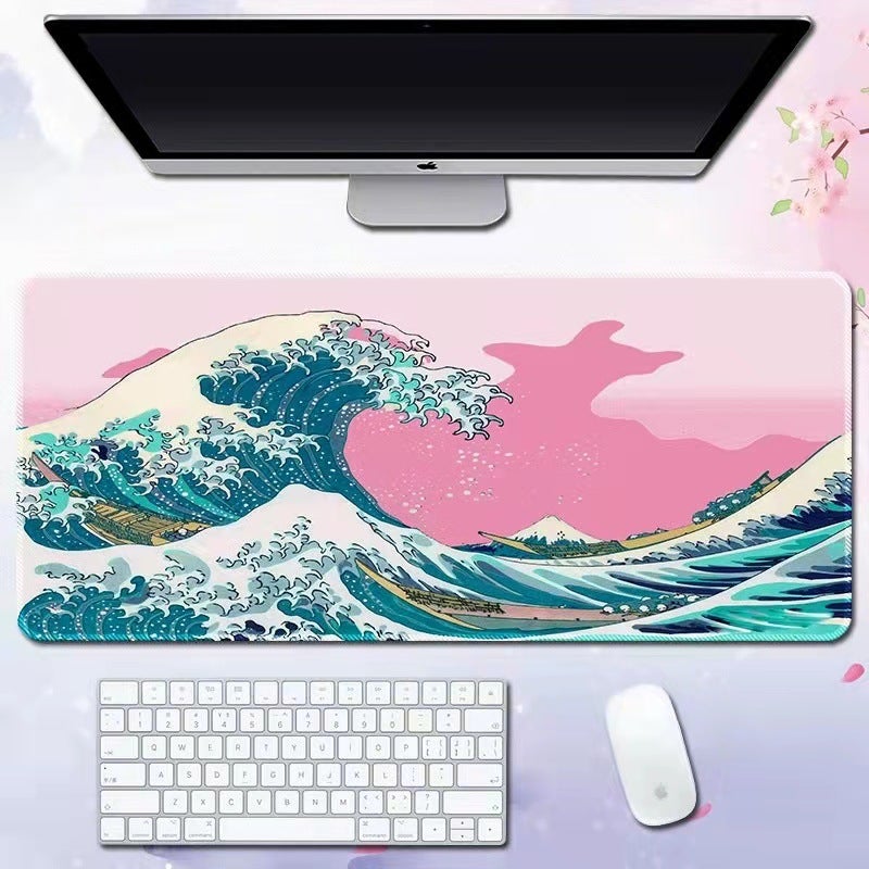 Wave Mouse Pad Advertising Game Keyboard Pad Desk Pad Enlarged And Thickeneded Spot Can Be Added With Logo - Image 4