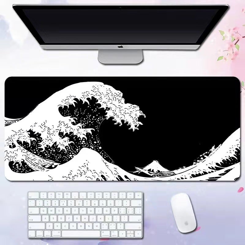 Wave Mouse Pad Advertising Game Keyboard Pad Desk Pad Enlarged And Thickeneded Spot Can Be Added With Logo - Image 1