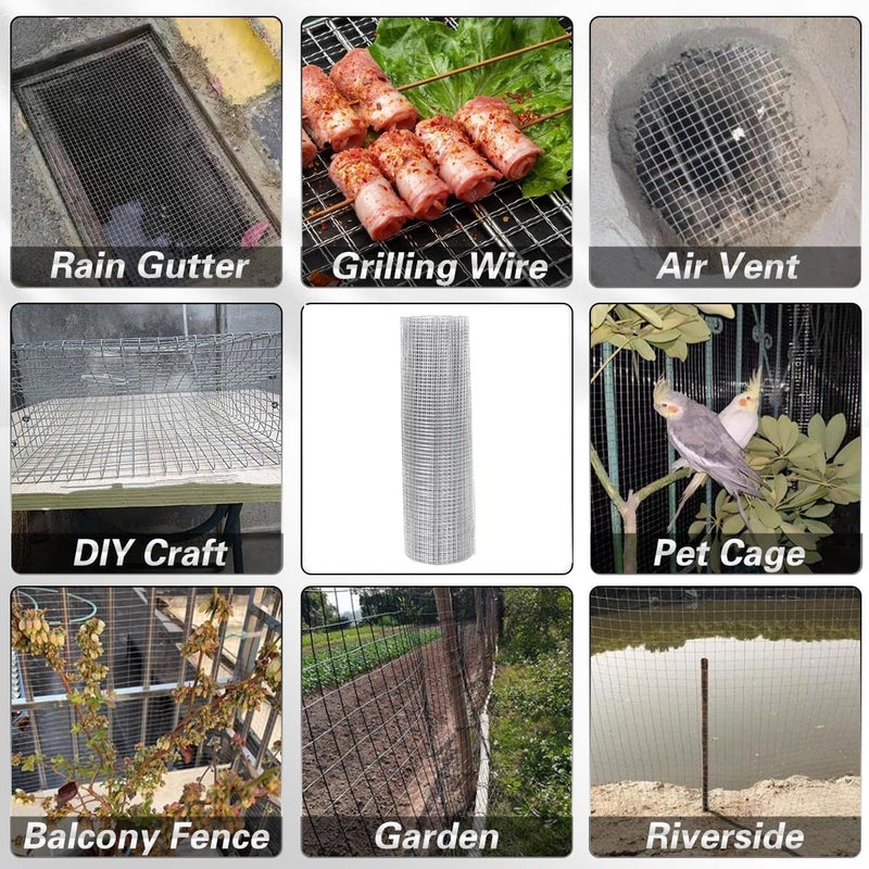 Atoke 6mx400mm Rodent Proofing Wire Mesh,Galvanised Welded Metal Rat Proof Mesh Sheet,Versatile Wire Mesh Roll for Vents,Air Brick, Windows, Door, Garden and DIY Project - Image 5