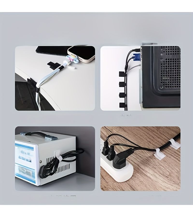 10 Pcs Random Color Nylon Cable Clips Desk Organizer for Computer Cords - Image 5