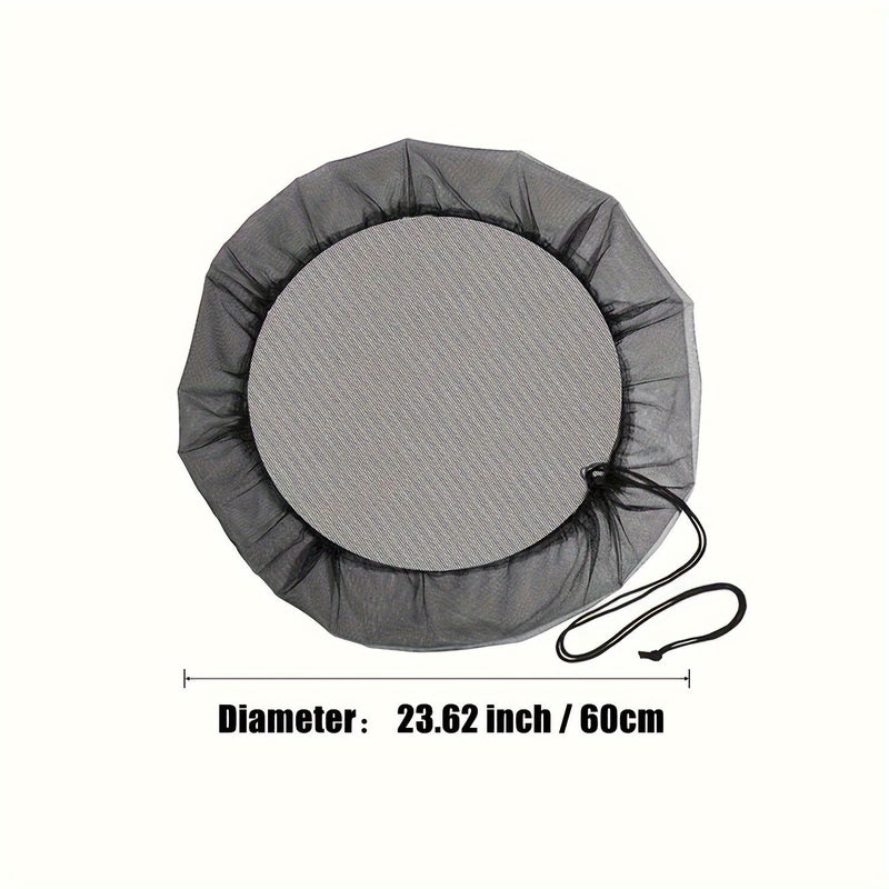 Rain Barrel Mesh Cover 23.62 Inch with Drawstring for Garden Debris Protection - Image 3