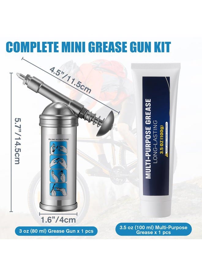 LemonRoad Mini Grease Gun with High Performance Bike lube, Small Grease Gun Kit with Needle Nozzle, Pistol Grip Bicycle lube Tools 3OZ Cartridges, Lubrication Tool for Bicycle, Chain, Wheel Bearings - Image 2