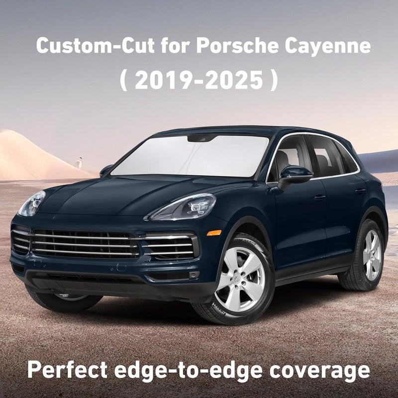 إيكونور واقي شمسي للزجاج الأمامي من لسيارة Porsche Cayenne 2019-2023 2024 2025، واقي شمسي للزجاج الأمامي والنافذة، حاجب وحامي من الأشعة فوق البنفسجية والحرارة، إكسسوارات سيارة - Image 2