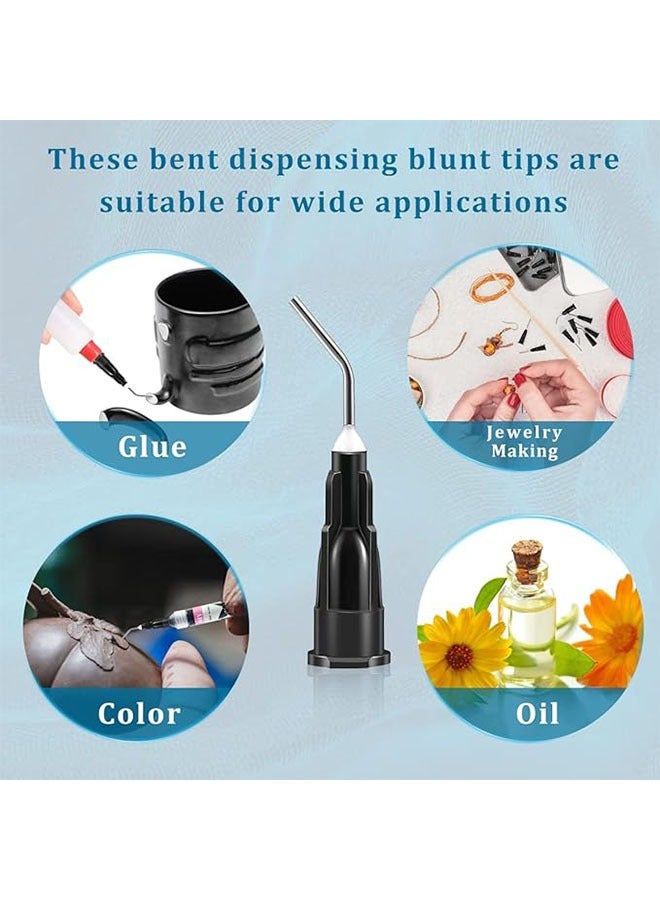 Realfrog 200pcs Irrigation Bent Dental Needle Set ,Blunt Tip Dispensing Needles 20Ga, Disposale Dental Pre-Bent Irrigation Needle Tips,Black,Great for Oil or Glue Applicator - Image 3