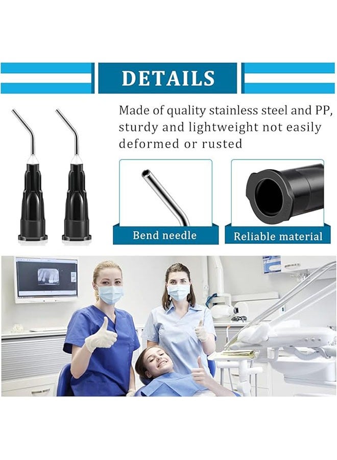 Realfrog 200pcs Irrigation Bent Dental Needle Set ,Blunt Tip Dispensing Needles 20Ga, Disposale Dental Pre-Bent Irrigation Needle Tips,Black,Great for Oil or Glue Applicator - Image 5