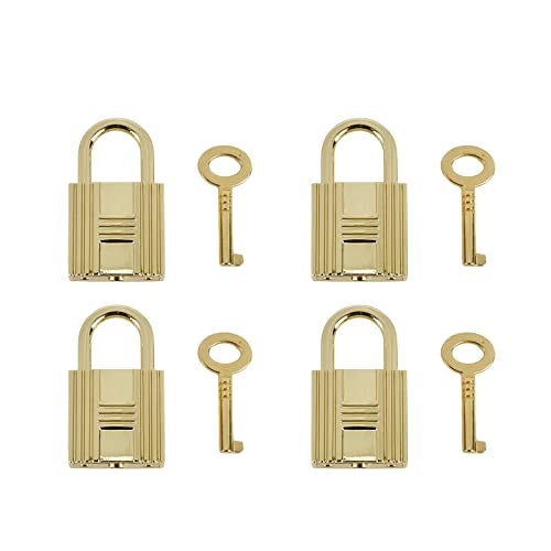 Pastlla 4 Pcs Mini Padlock Metal Padlock Mini Small Lock Luggage, Backpack, Diary, Bag，Jewelry Box Lock with Key，Golden - Image 1