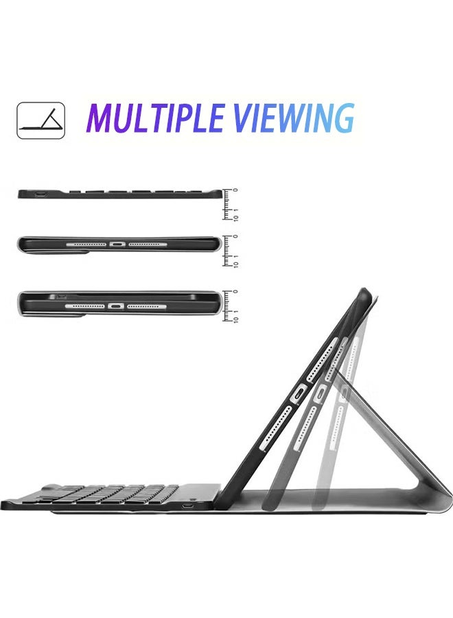 Keyboard Case For iPad Pro M4 11-Inch 2024 (5th Generation A2836 A2837 A3006), iPad Keyboard With Wrap-Around Drop-Proof Leather Shockproof Triangle Stand Built-In Pen Slot Flip Smart Wake-Up/Free 2-In-1 Screen Protector-Green - Image 5