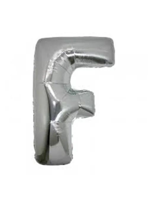 No-Name F Letter Foil Balloon Silver