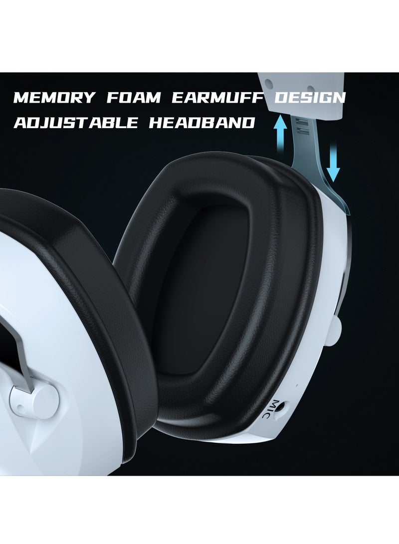 MOTMOOK Gaming Headset Wireless Tri-Mode Headset Bluetooth/2.4G for PC/Xbox/PS5/PS4/Switch/Tablet/Mobile, Ultra Low Latency Wireless Gamer Headphone with Microphone Phantom color RGB light effect  - Image 5