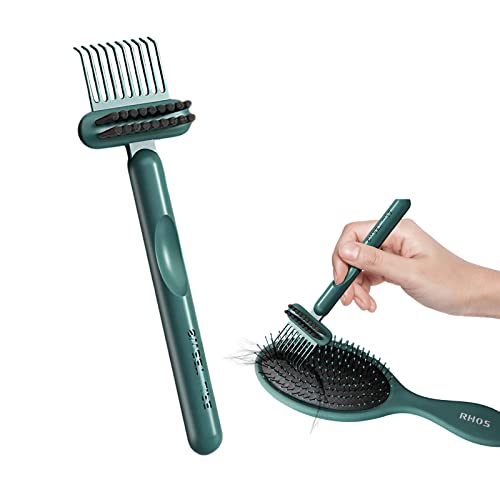 RHOS 2-in-1 Hair Brush Cleaner and Remover Tool - Comb for Removing Hair and Dust, Suitable for Home and Salon Use (1 Pack-Green) - Image 1