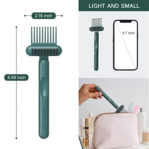 RHOS 2-in-1 Hair Brush Cleaner and Remover Tool - Comb for Removing Hair and Dust, Suitable for Home and Salon Use (1 Pack-Green) - Image 2