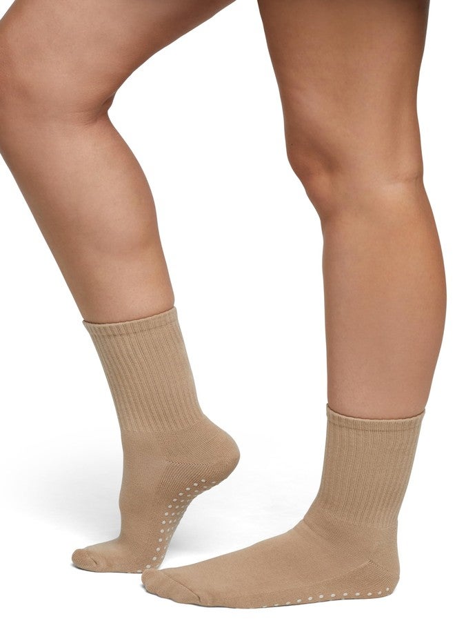 ويلدفوكس جوارب كارلا النسائية من وايلدفوكس، جوارب بيلاتس قصيرة للكاحل، مزودة بقبضة مانعة للانزلاق، عبوة من قطعتين، لون بخور/ورق البرشمان - Image 5