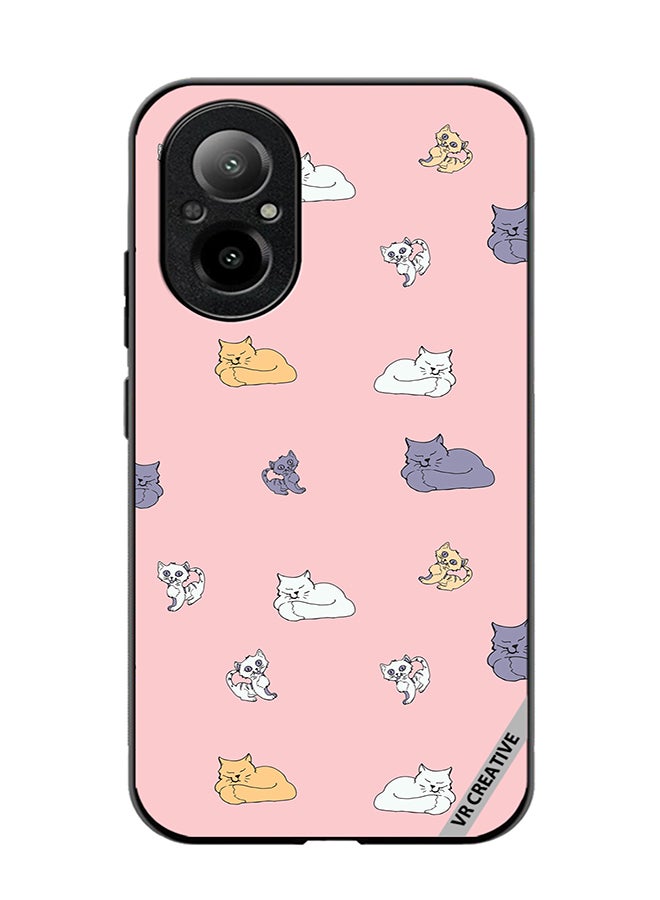 VR CREATIVE Protective Case Cover For Realme C67 4G Sleeping Cats And Playing Kittens Design Multicolour - Image 1