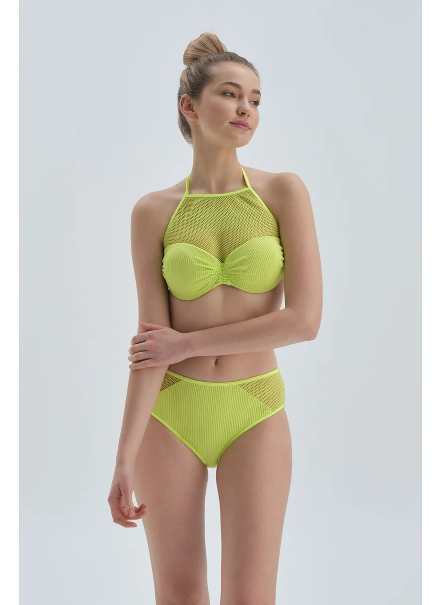 داجي Pistachio Green Halter Neck Bikini Top
