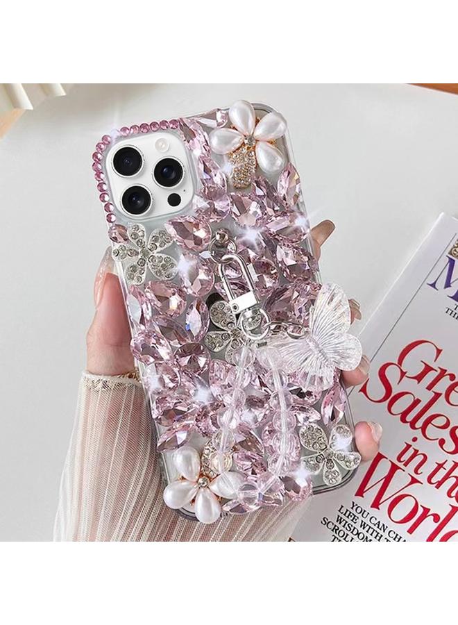 S-TOP Case For iPhone 16 Pro Max Handmade Butterfly Diamond Inlay PC Phone Case - Image 1