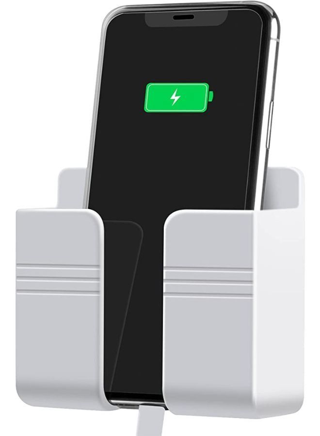 Wall Mount Phone Holder Phone Stand with Adhesive and Data Cable Receiving Hole - Image 1