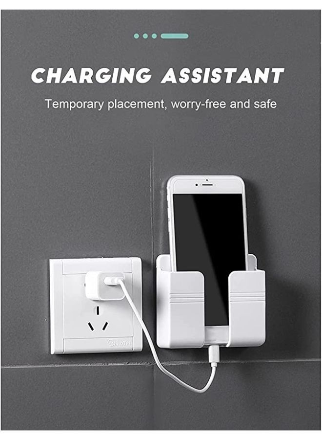Wall Mount Phone Holder Phone Stand with Adhesive and Data Cable Receiving Hole - Image 3